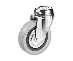 GAYNER btg3 125 pgl3 - Roue Tournante btg3 diamètre 125 x 28 axe gomme gris lisse