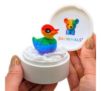 Gaynimals Daphne The Duck - Série The Pride Pond | Jouet sensoriel articulé imprimé 3D | Animaux de compagnie sensoriels pour adultes et enfants | Prêt à offrir dans un étui de collection avec