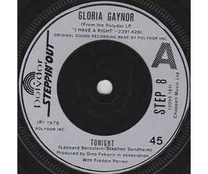 Gaynor, Gloria - Gaynor, Gloria Tonight 7" Steppin Out STEP8 EX 1979 there is 2mm drill hole in label rim