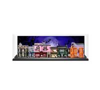 Gaz d'affichage acrylique transparent pour modèle Le-go 75978 Diagon Alley - Boîte transparente - Boîte de rangement - Compatible avec modèle 75978 (vitrine uniquement) (version fond -2)