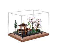 Gaz de présentation en acrylique transparent pour modèle Le-go 10315 Garden - Boîte transparente - Boîte de rangement - Compatible avec le modèle 10315 (vitrine uniquement) (base en bois - 3 mm)