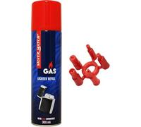 Gaz pour briquets 300 ml avec 5 adaptateurs | Impureté presque zéro | Brûleur à bière à flamme | Gaz de recharge | Briquet à tige Stormlighters (1)