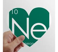 gaz rares éléments Tableau Chimie néon ne Les Autocollants d'ordinateur ou de Bagage avec la Forme de cÅ“ur