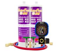 Gaz réfrigérant organique pour climatisation type Split Ralerfresh RS équivalent à 950 g, remplacement des gaz R410, R32, R407 et R22 (2 bouteilles + manomètre RF31 + adaptateur)