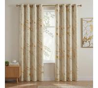Gazal Vole Lot de 2 rideaux en marbre beige et doré pour salon, 132 x 183 cm, 85 à 95 % d'occultation de la pièce, rideaux à œillets, en polyester avec impression métallique, opaques, chambre à