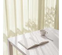 Gazal Vole Voilages Beige à Fines Rayures, Semi-Transparents,L132 x H213 cm | Lot de 2, passe-tringle, filtre la lumière et offre une intimité légère pour salon, chambre, salle à manger et bureau