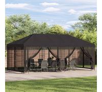 vidaXL Gazebo avec murs latéraux 6 x 3 m Anthracite Polyester et Acier