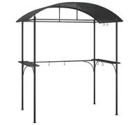 Gazebo BBQ et étagères latérales anthracite 220x115x230cm acier