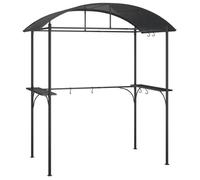 Gazebo BBQ et étagères latérales anthracite 220x115x230cm acier P66