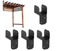 Gazebo Brackets - Roof Joint Connector, 4 Pieces Heavy Duty Steel Post Frame Support Hardware, Strong Construction Design | Barn Deck Assembly, Building, Terrace Shed Installation, Garden