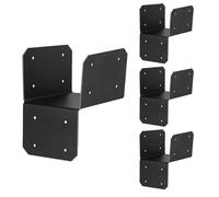 Gazebo Brackets, Roof Joint Connector Set, Heavy Duty Structural Steel Support, 4 Piece Weather Resistant Post Base for Deck, Shed, Barn, Terrace, Garden, Yard Use, Black
