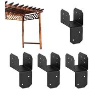 Gazebo Brackets - Steel 1.5x2in / 3x3.5in | 4-Piece High-Strength Roof Tie Joint Post Connectors | Hardware For Shed Gazebo Deck Terrace Porch Carport Barn Yard Patio