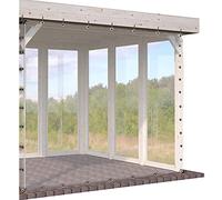 Gazebo Curtains Clear Tarpaulin Outdoor Waterproof Curtain for Gazebos, Pergola, Porch, Tarp Side Panels with Rustproof Grommets, Customizable(5' x 7')