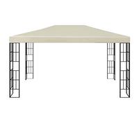 Gazebo de jardin crème 3x4 m avec cadre en acier et toiture en polyester