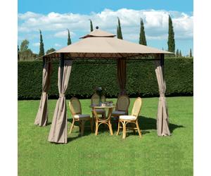 Gazebo Eden 3x3x2,7 MT Acier Top Et Housses En Polyester pour Jardin Extérieur