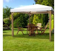 Gazebo en bois de pin massif ISCHIA, 300x300 cm, couverture PVC blanche.