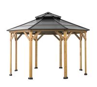 Gazebo en cèdre EGGI en anthracite - 396cm x 396cm