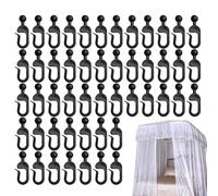 Gazebo Hooks, 50-Piece Shower Rings, Rustproof Multi-Purpose Hangers, Easy Installation Hooks Design for Indoor, Outdoor Curtains, Plants, Fences, Patio, 0.33x0.14x0.06 inches