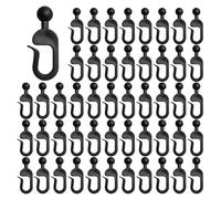 Gazebo Hooks, 50 Pieces Shower Hooks, ABS Multi-Purpose Rustproof Drape Rings for Pergola Fence Plants, Indoor Outdoor Use in Patio, Bedroom, Garden, Balcony, 0.85x0.35x0.16cm