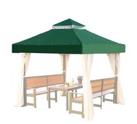 Gazebo Housse de toit de remplacement à double niveau 10 x 10 ft | Toit d'ombrage extérieur pour barbecue de patio, couverture de barbecue, événements de jardin, couverture résistante aux intempéries