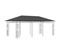Gazebo Jardin avec Moustiquaire 6x3x2,73 m Anthracite | Structure métallique robuste,toit en tissu, solaire, es,installation rapide,usage extérieur