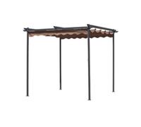 Gazebo Pergola en Acier Avec Toile Rétractable Ecru ' 3X3XH2,2 M