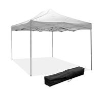Gazébo pliable pliable 3 X 4,5 Blanc recouvert de PVC imperméable