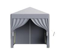 Gazebo Pliant Tente de Camping extérieure Pop-up, kiosque de marché Commercial avec fenêtres latérales, auvent de Jardin étanche(2X2M Grey)