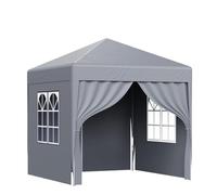 Gazebo Pliant Tonnelle escamotable d'extérieur en Toile imperméable, Pare-Soleil, Tente de Jardin, Pare-Soleil, Parasol de Plage, auvent, bâche, abri(2M Dark Grey Side)