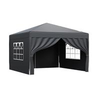Gazebo Pliant Tonnelle escamotable d'extérieur en Toile imperméable, Pare-Soleil, Tente de Jardin, Pare-Soleil, Parasol de Plage, auvent, bâche, abri(3M Dark Grey Side)