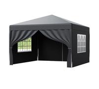 Gazebo Pliant Tonnelle escamotable d'extérieur en Toile imperméable, Pare-Soleil, Tente de Jardin, Pare-Soleil, Parasol de Plage, auvent, bâche, abri(3M Dark Blue Side)