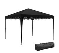 Gazebo Pliant Tonnelle Pliante, Tente de fête Pliable avec Bord ondulé et Sac de Transport, auvent de Camping for Festival, Noir(Light Grey)