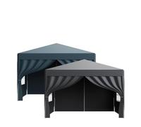 Gazebo Pliant Tonnelle Pop-up, chapiteau, auvent, Tente de Jardin, de Mariage, de Protection Solaire, abri de Maison, Hauteur réglable(2x2m-Grey-With Side)