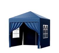 Gazebo Pliant Tonnelle Pop-up, chapiteau, auvent, Tente de Jardin, de Mariage, de Protection Solaire, abri de Maison, Hauteur réglable(2x2m-Blue-With Side)