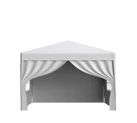 Gazebo Pliant Tonnelle Pop-up, chapiteau, auvent, Tente de Jardin, de Mariage, de Protection Solaire, abri de Maison, Hauteur réglable(3x3m-White-With Side)