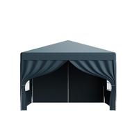 Gazebo Pliant Tonnelle Pop-up, chapiteau, auvent, Tente de Jardin, de Mariage, de Protection Solaire, abri de Maison, Hauteur réglable(3x3m-Blue-With Side)