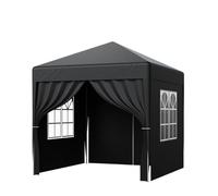 Gazebo Pliant Tonnelle Pop-up, chapiteau, auvent, Tente de Jardin, de Mariage, de Protection Solaire, abri de Maison, Hauteur réglable(2x2m-Black-With Side)