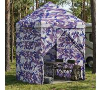 Gazebo Pop-up avec 4 Panneaux Latéraux Camouflage Bleu pop-up de fête vidaXL vid