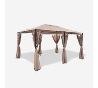 Gazebo rectangulaire de jardin avec rideaux 4x3 m
