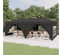 Gazebo - Tente de garage pliable avec parois latérales - Anthracite - 3 x 6 m - Pour arrière-cour, terrasse