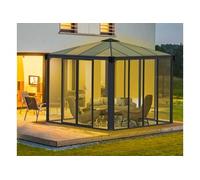 Canopia By Palram Tonnelle de jardin fermée autoportante Ledro 3x3 m Gris