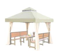Gazebo Top - Toit de la canopée de remplacement, teinte étanche à double couche | Couvercle du refuge de jardin extérieur, protecteur de barbecue à celle de patio, toit en pavillon résistant aux intem