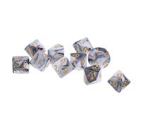 Gazechimp 10pcs Dés à Jouer Dés Polyédriques 10 Faces D10 Dice pour D&D Jeux de Société Party Bar - Blanc gris