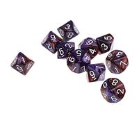 Gazechimp 10pcs Dés à Jouer Dés Polyédriques 10 Faces D10 Dice pour D&D Jeux de Société Party Bar - Café Violet