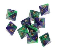 Gazechimp 10pcs Dés à Jouer Dés Polyédriques 8 Faces D8 Dice pour D&D Jeux de Société Party Bar - Vert Violet