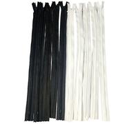 Gazechimp 10x Fermeture à Glissière (Noir +Blanc) en Nylon Artisanat de Couture 40cm DIY Artisant