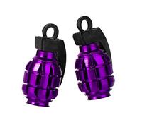 Gazechimp 2pcs Grenade Forme Bouchon de Valve pour Vélo Pneus Clapet Anti-poussière Couverture - Violet