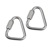 Gazechimp 2pcs Mousquetons En Acier Inoxydable 12KN Forme De Triangle Accessoire Escalade Alpinisme Securité