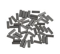 Gazechimp 50pcs Double Barrel Copper Crimp Sleeves Cravets de Pêche Durable Multifonction - Noir, Alésage de 1.0mm