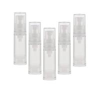 Gazechimp 5x Tube Bouteille Flacon Cosmétique Vide à Pompe en Plastique Rechargeble pour Crème Lotion Sérum Parfum - Idéal pour Voyage - 5ml/8ml/12ml/15ml - 5 ml